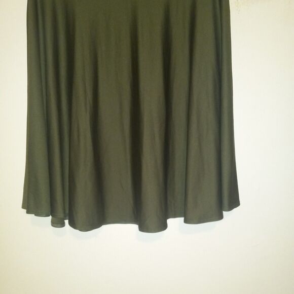 A'Nue Ligne Small Mock Neck Poncho Cape-Dark Green-Slinky-Lagenlook-USA Made - Picture 3 of 7